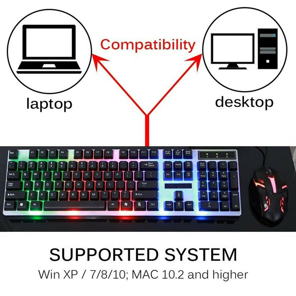 RGB Wired Gaming Keyboard and Mouse Combo