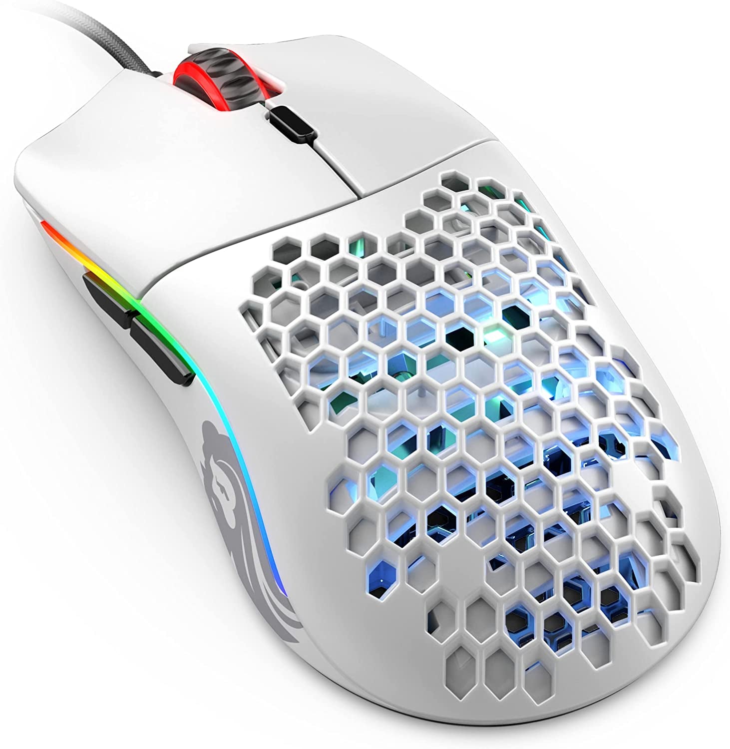 67G Superlight Wired Mouse, Honeycomb Design, RGB - Matte White