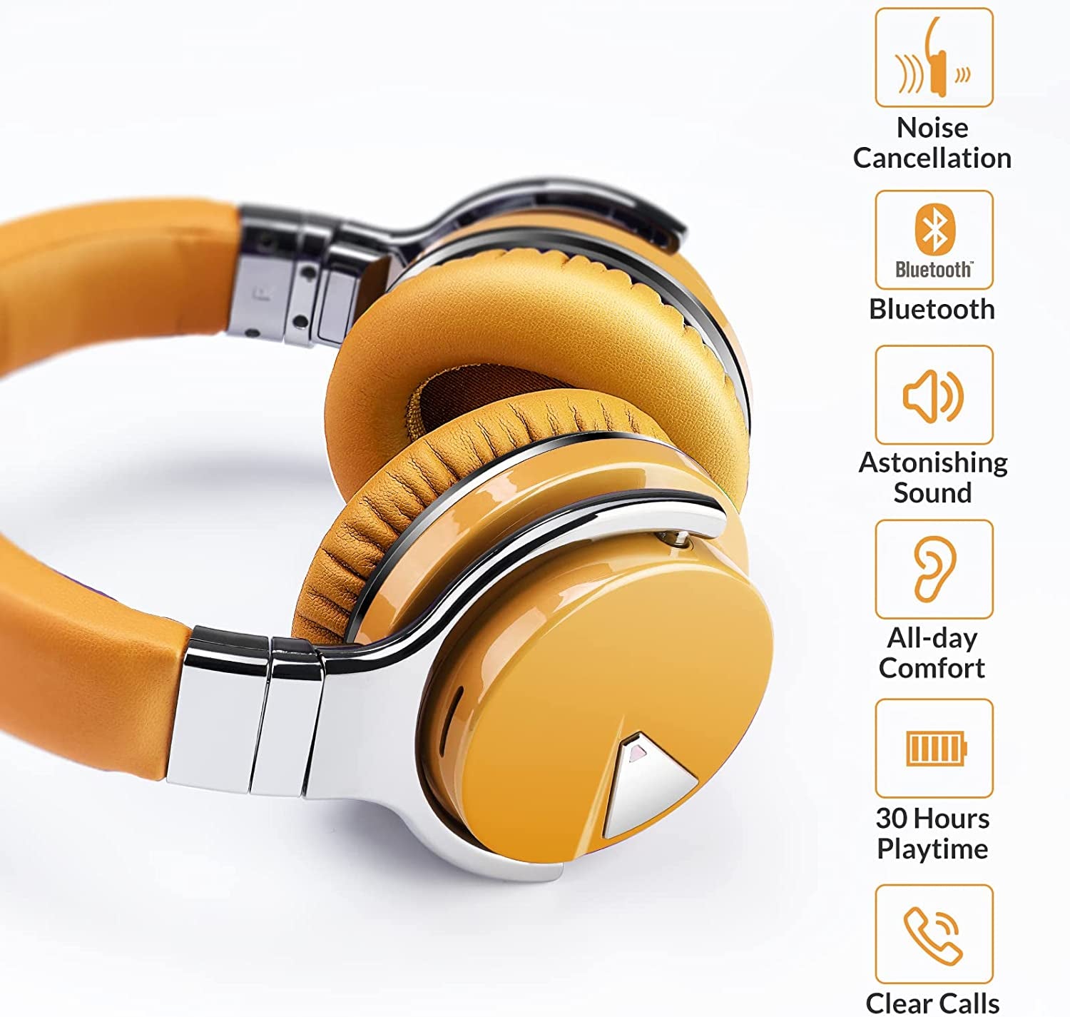 Wireless Yellow ANC Headphones