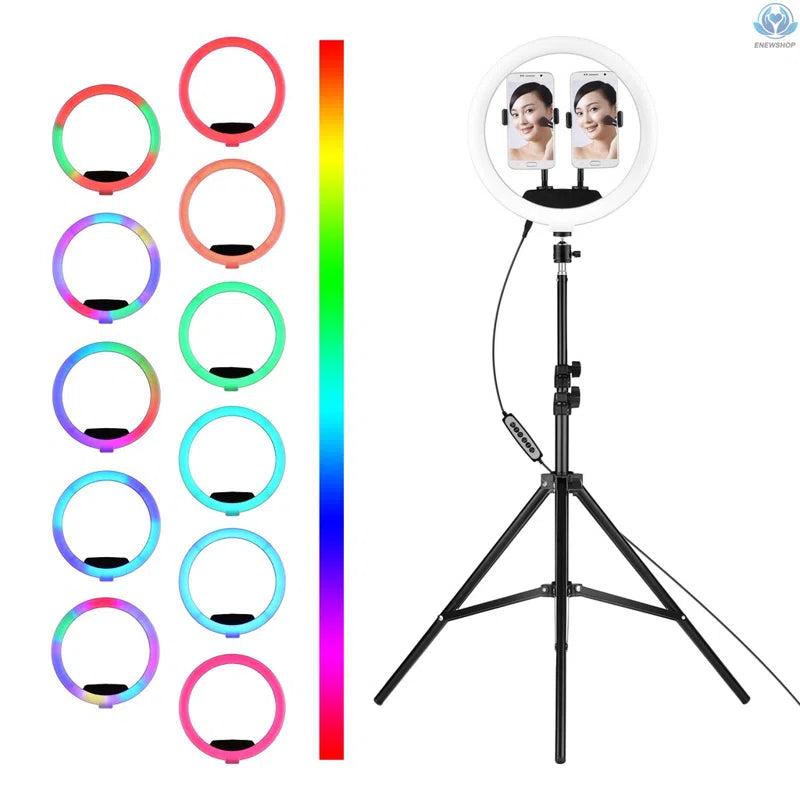 10" RGB Selfie Ring Light with 63" Tripod Stand