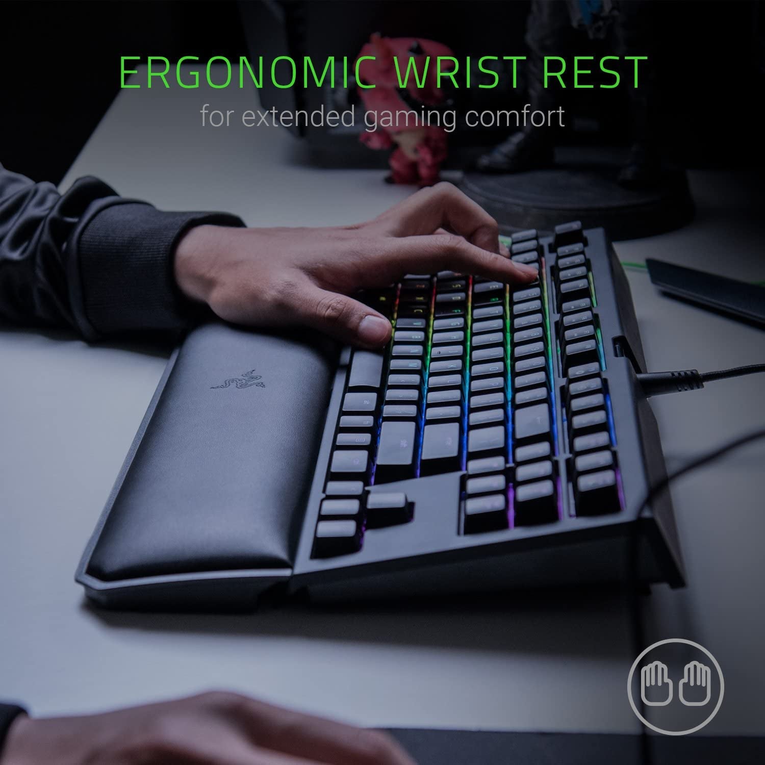 Blackwidow TE Chroma V2 TKL Tenkeyless Mechanical Gaming Keyboard: Orange Key Switches, Tactile & Silent, Chroma RGB Lighting, Magnetic Wrist Rest, Programmable Macros, Classic Black