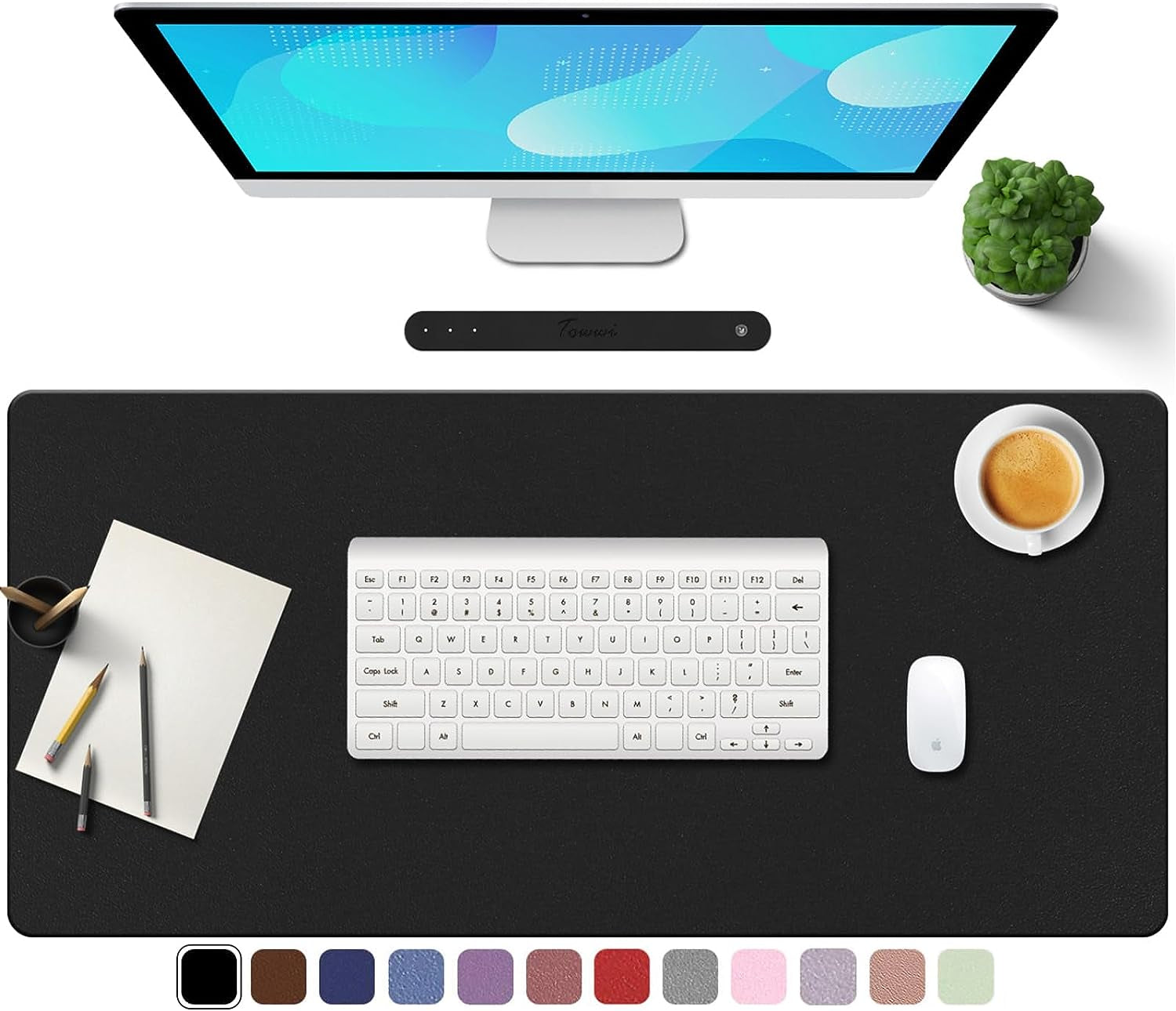 Leather Desk Pad, Non-Slip Mouse Pad, Waterproof Desk Writing Mat, (Multi-Color)