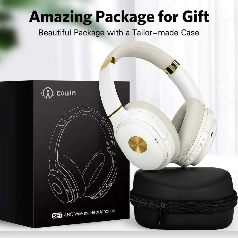 Wireless White ANC Headphones