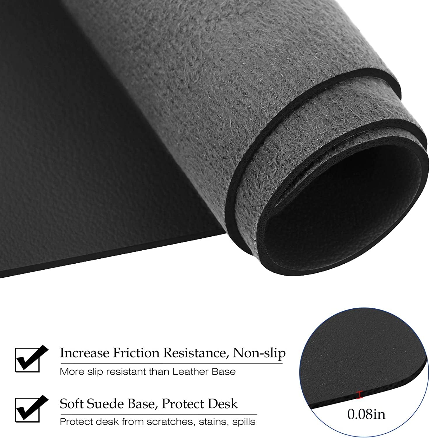 Leather Desk Pad, Non-Slip Mouse Pad, Waterproof Desk Writing Mat, (Multi-Color)