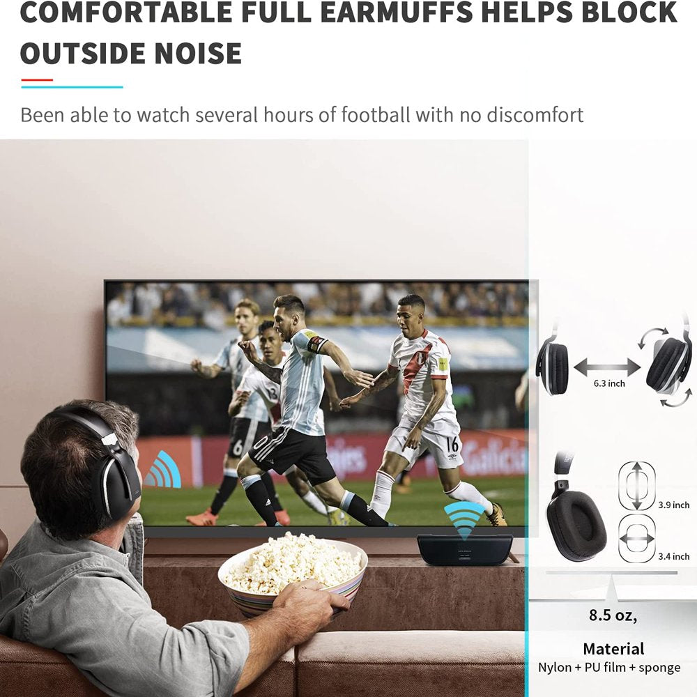 Wireless TV Headphones 2.4GHz