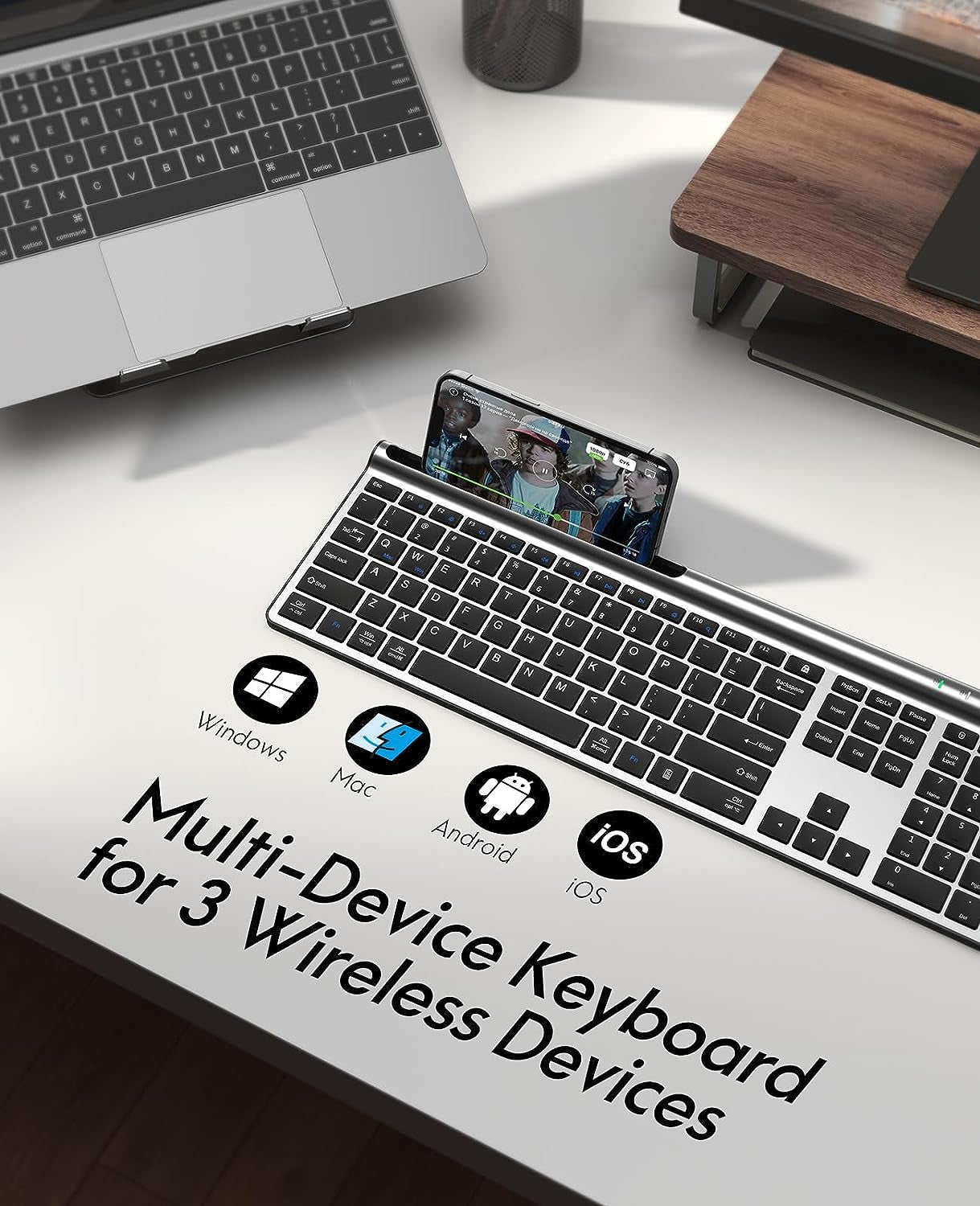  Bluetooth Rechargeable  Wireless Keyboard Mouse Combo 