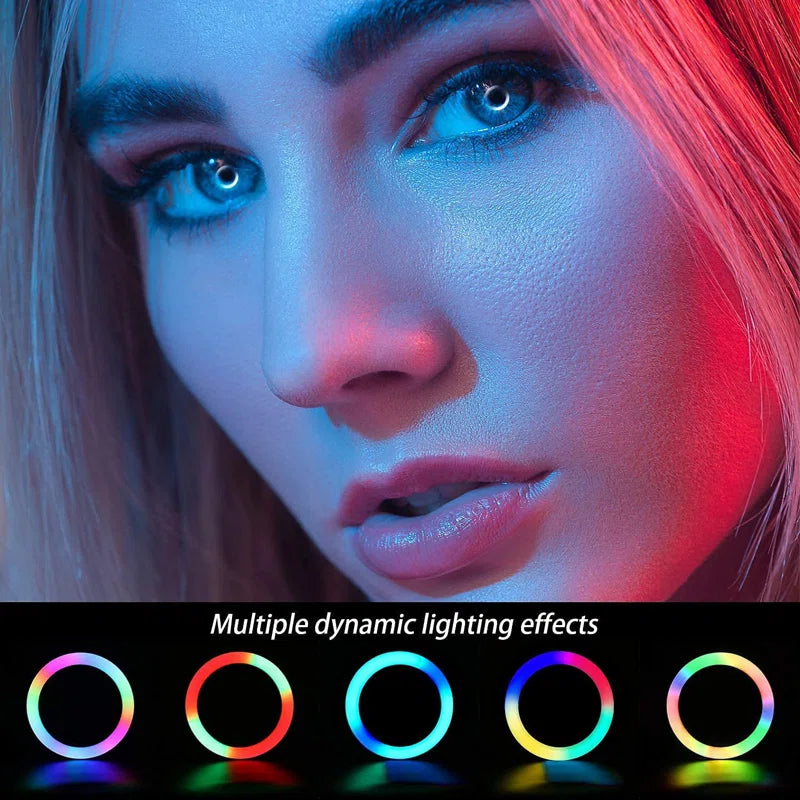 10" RGB Selfie Ring Light with 63" Tripod Stand