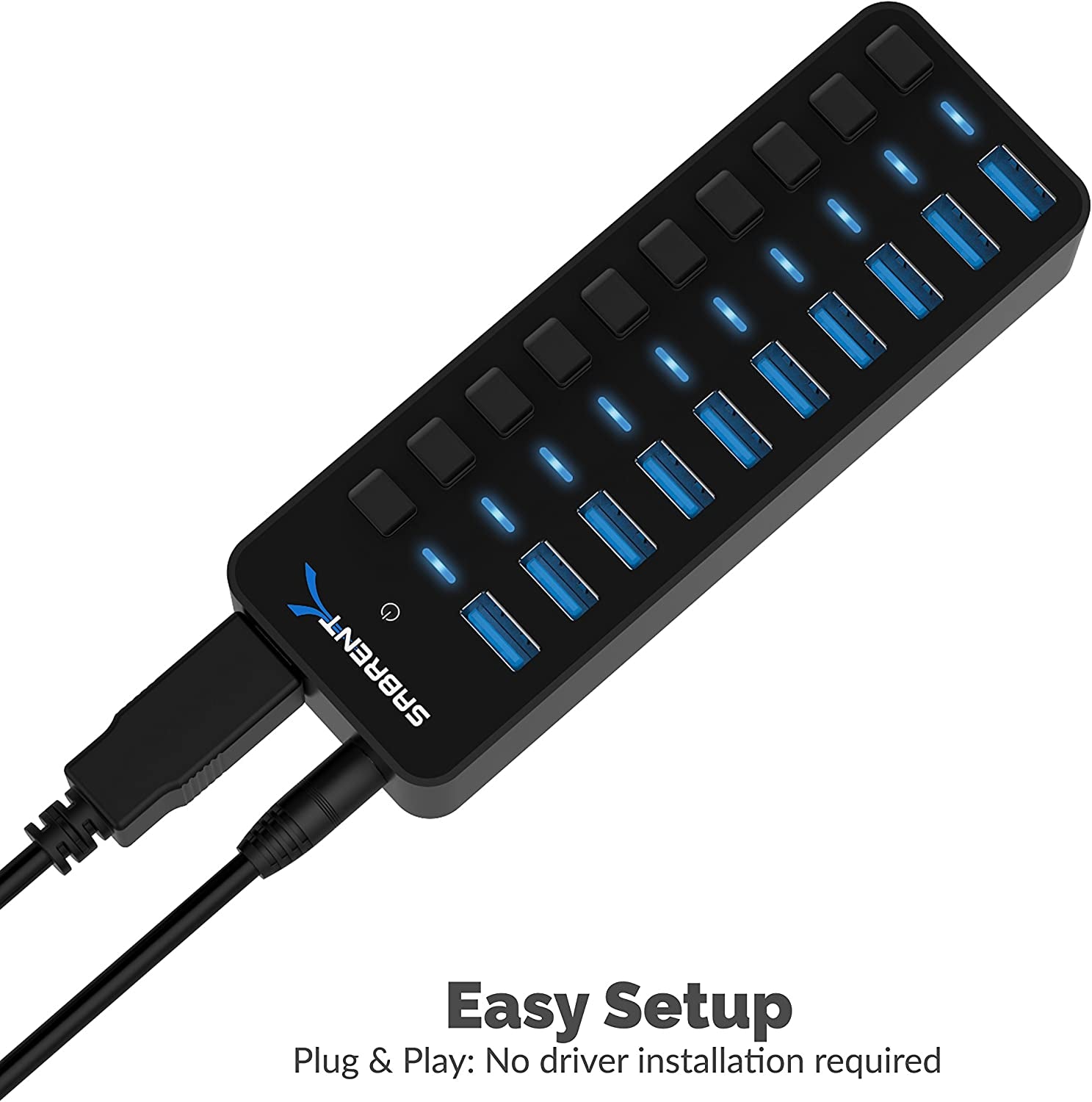 High-Speed USB C Hub with 10 Ports for Enhanced Connectivity