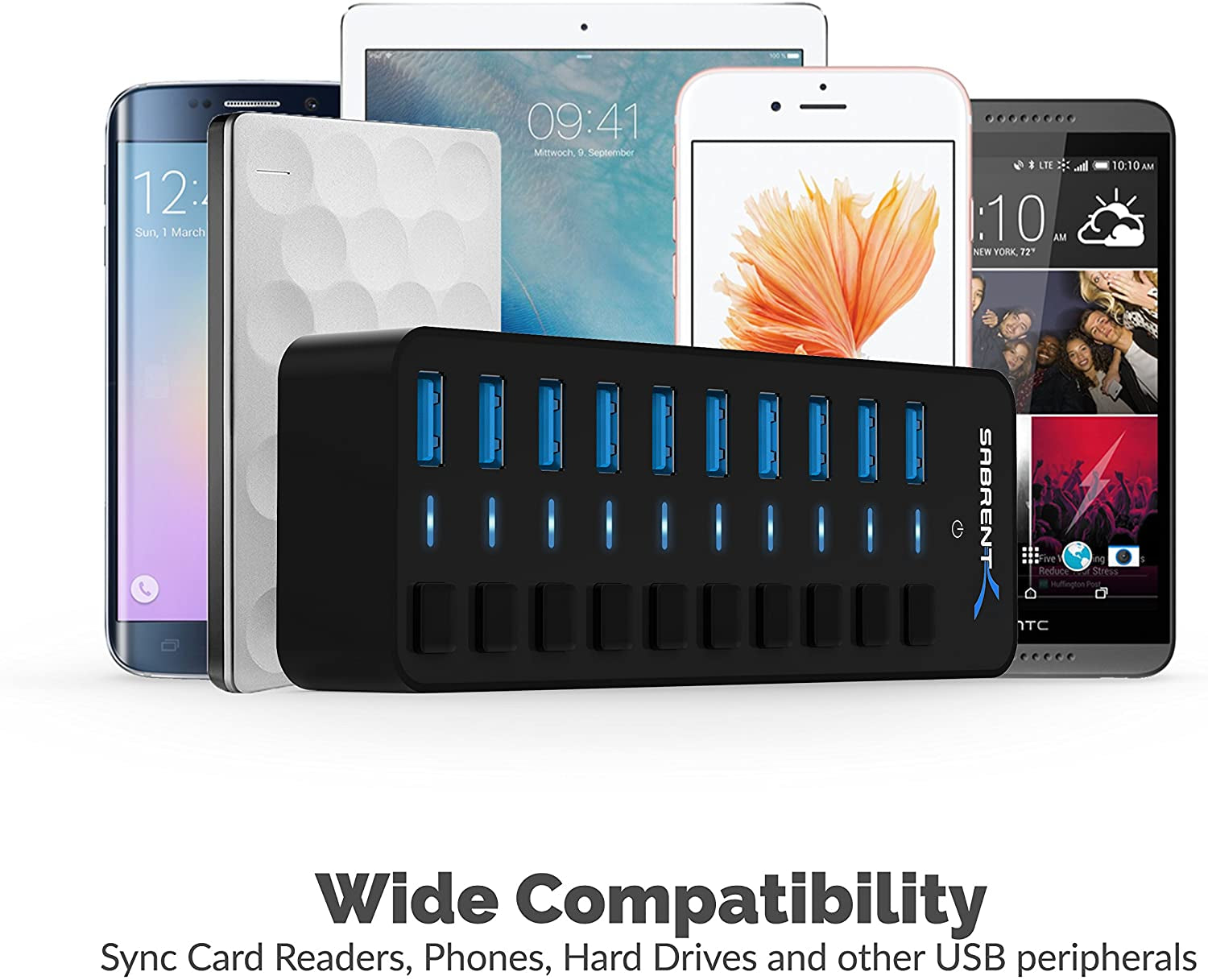 High-Speed USB C Hub with 10 Ports for Enhanced Connectivity